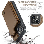 For iPhone 14 Phone Case CASEME C22 Leather Back Cover with RFID Blocking Card Slots