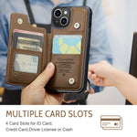 For iPhone 14 Phone Case CASEME C22 Leather Back Cover with RFID Blocking Card Slots