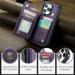 For iPhone 12 Pro Max Phone Case CASEME C22 Leather Back Cover with RFID Blocking Card Slots