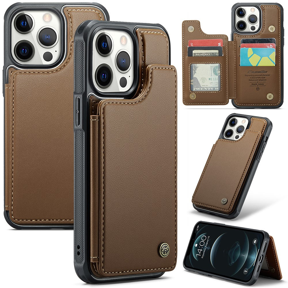 For iPhone 12 Pro Max Phone Case CASEME C22 Leather Back Cover with RFID Blocking Card Slots