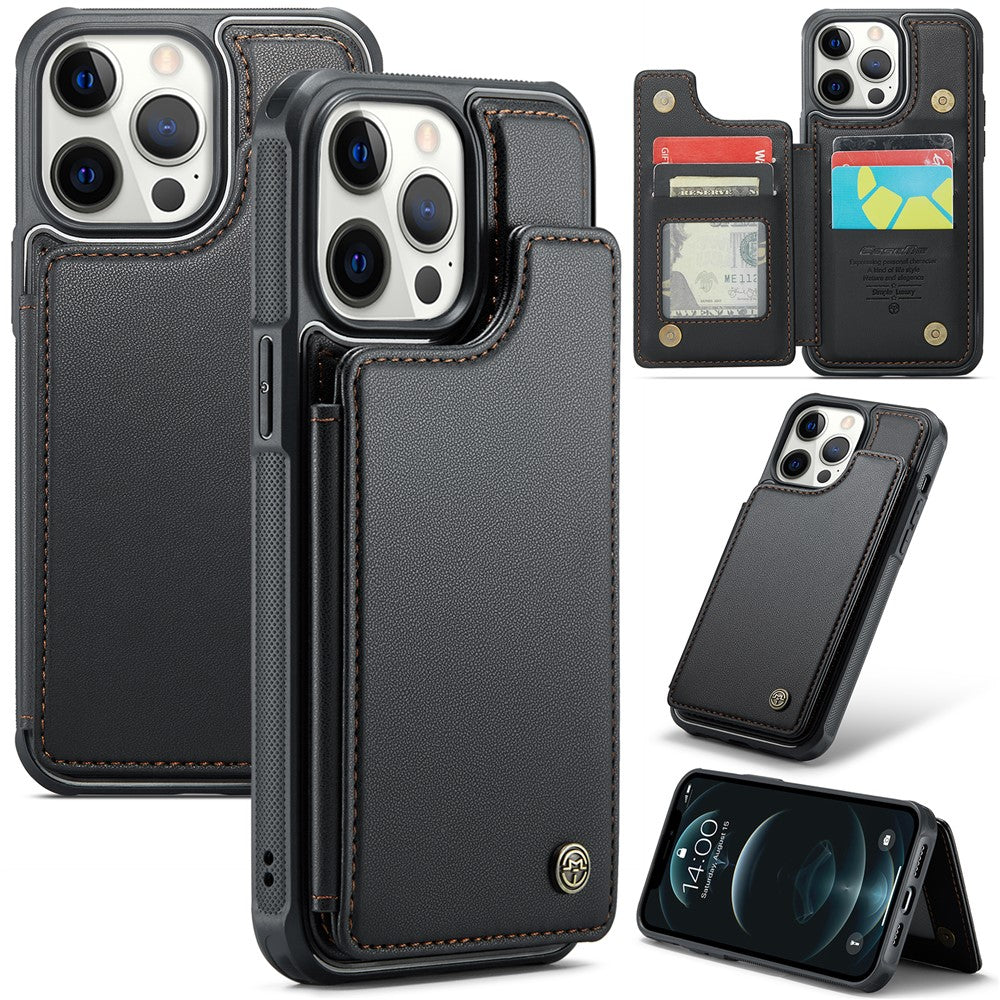 For iPhone 12 Pro Max Phone Case CASEME C22 Leather Back Cover with RFID Blocking Card Slots