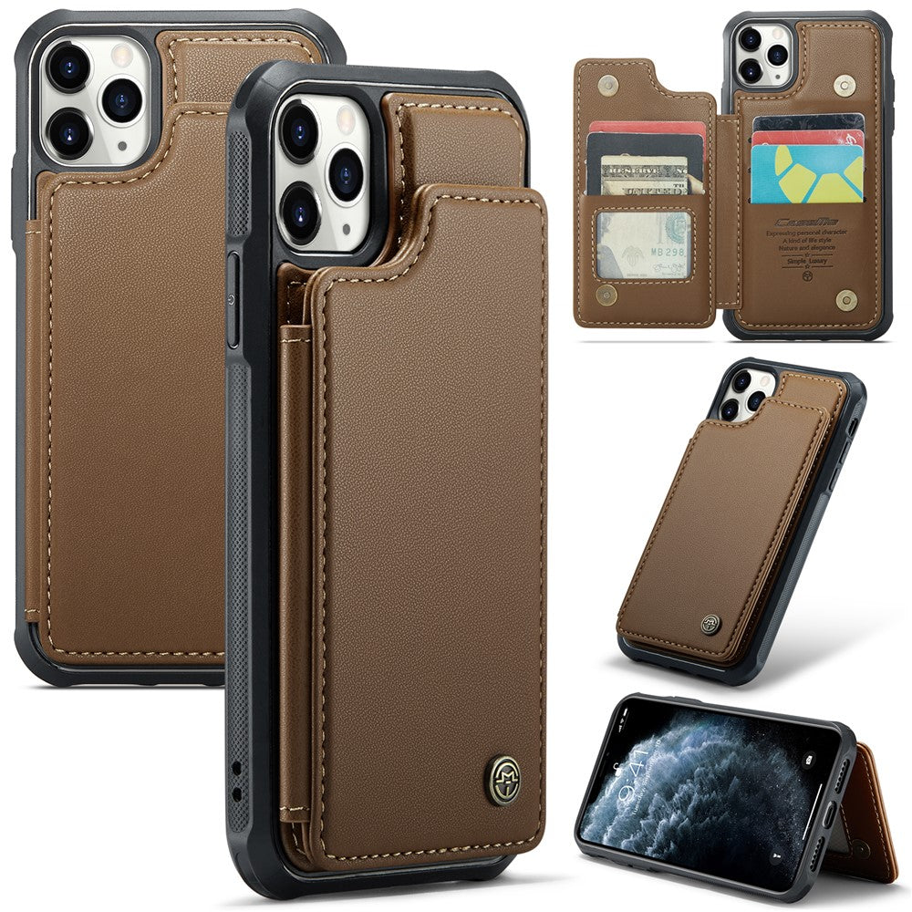 iPhone 11 Pro Max mobilskal CASEME C22 läderbaksida med RFID-blockerande kortplatser
