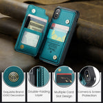 For iPhone XS Max Phone Case CASEME C22 Leather Back Cover with RFID Blocking Card Slots