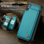 For iPhone XS Max Phone Case CASEME C22 Leather Back Cover with RFID Blocking Card Slots