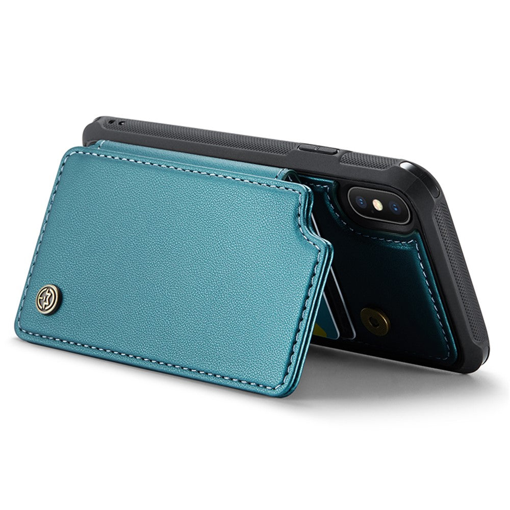 For iPhone XS Max Phone Case CASEME C22 Leather Back Cover with RFID Blocking Card Slots