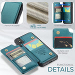 For iPhone XS Max Phone Case CASEME C22 Leather Back Cover with RFID Blocking Card Slots