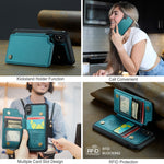 For iPhone XS Max Phone Case CASEME C22 Leather Back Cover with RFID Blocking Card Slots