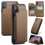 For iPhone XS Max Phone Case CASEME C22 Leather Back Cover with RFID Blocking Card Slots