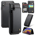 For iPhone XS Max Phone Case CASEME C22 Leather Back Cover with RFID Blocking Card Slots
