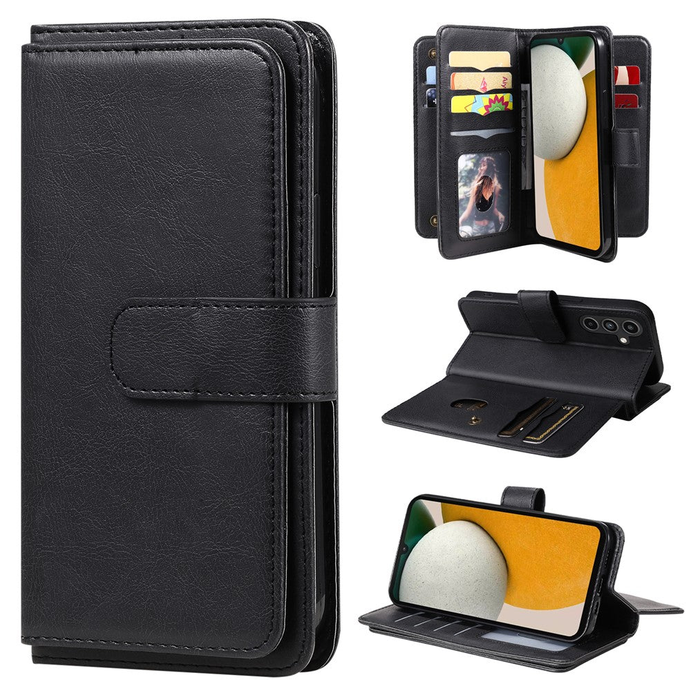 Til Samsung Galaxy A15 5G lædercover med 10 kortpladser og standfunktion