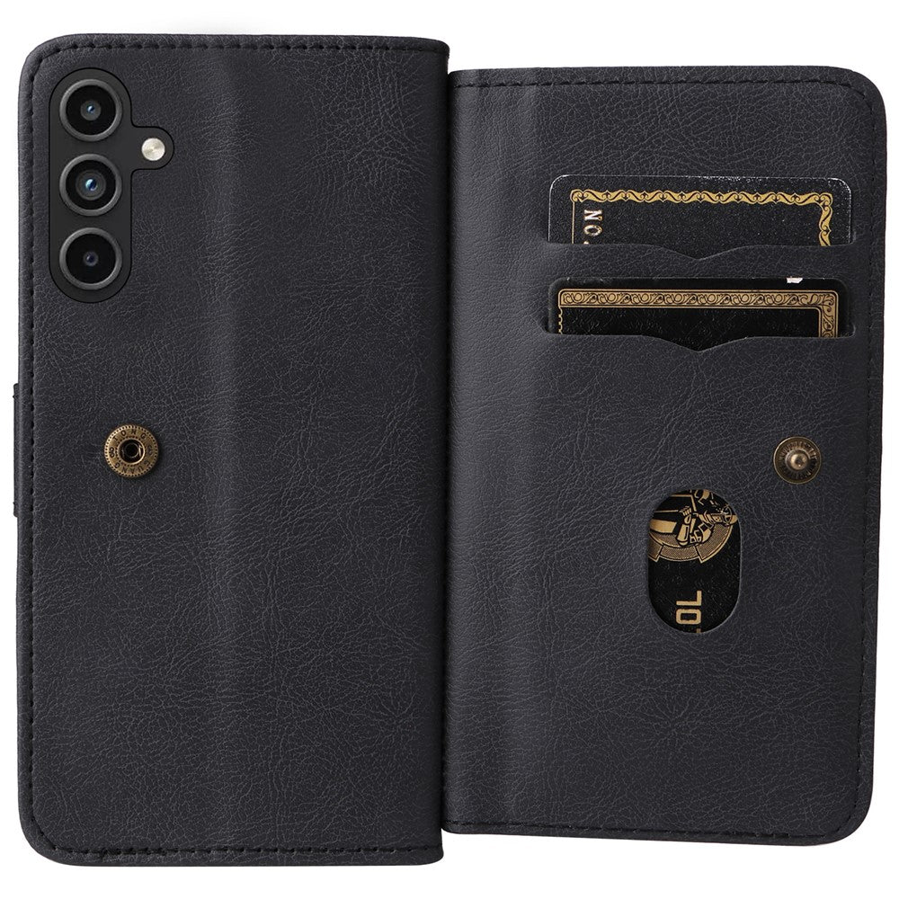Til Samsung Galaxy A15 5G lædercover med 10 kortpladser og standfunktion