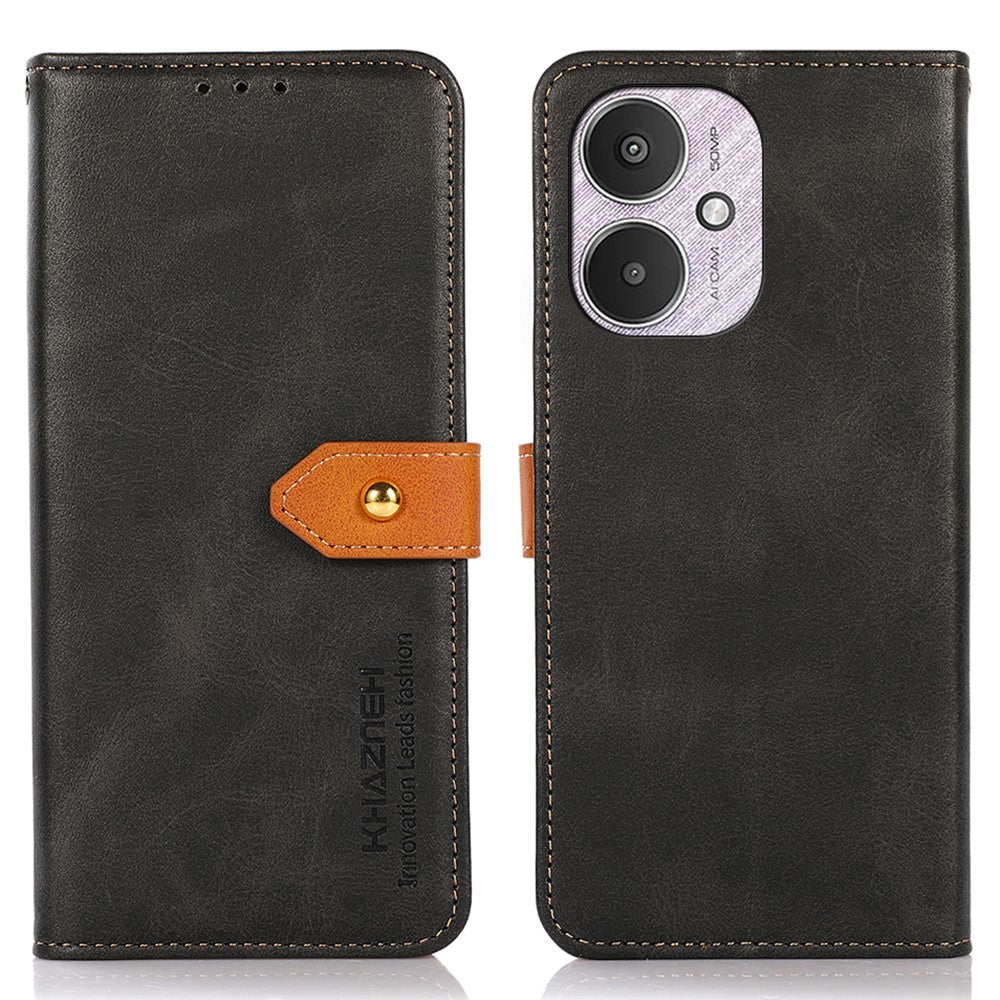 KHAZNEH Skal För Xiaomi Redmi 13C 4G / 13C 5G / Poco C65 4G / Poco M6 5G / 13R 5G PU-läder Heltäckande mobilskal