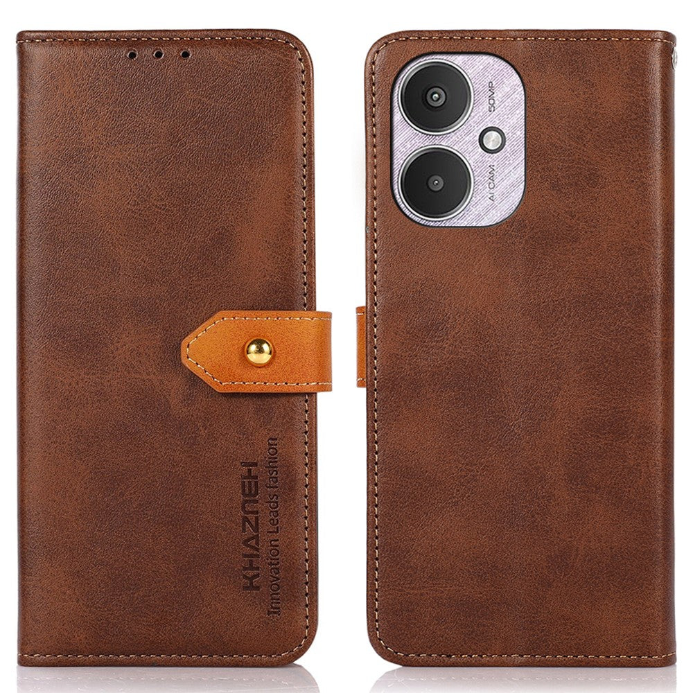 KHAZNEH Skal För Xiaomi Redmi 13C 4G / 13C 5G / Poco C65 4G / Poco M6 5G / 13R 5G PU-läder Heltäckande mobilskal