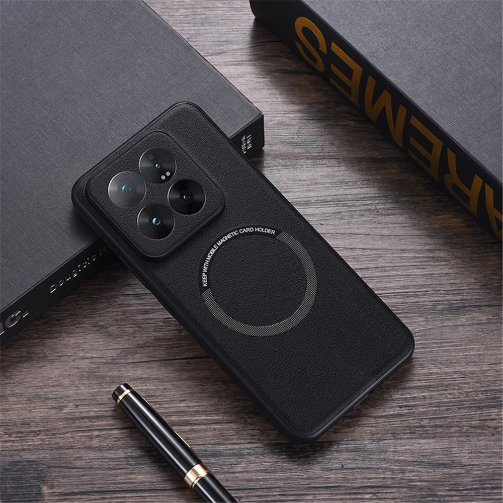 For Xiaomi 14 Pro Case PU Leather+TPU Magnetic Phone Cover Magnetic Case