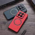 For Xiaomi 14 Pro Case PU Leather+TPU Magnetic Phone Cover Magnetic Case