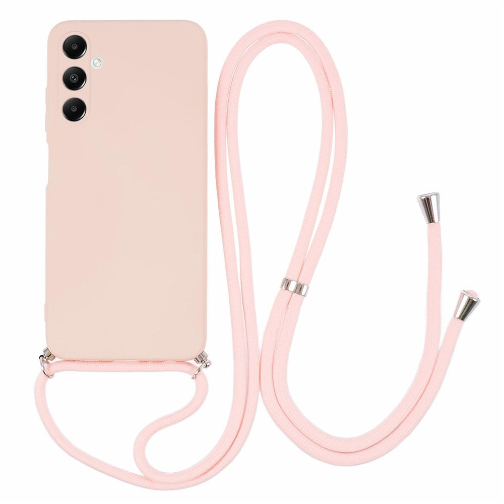 Til Samsung Galaxy A05s 4G TPU Telefoncover Mikrofiberforing Gummibelagt Cover med Snor