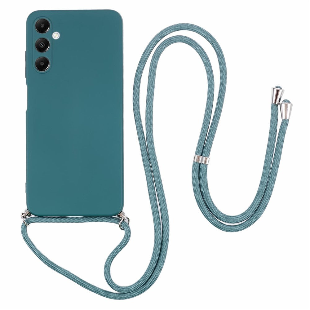 Til Samsung Galaxy A05s 4G TPU Telefoncover Mikrofiberforing Gummibelagt Cover med Snor
