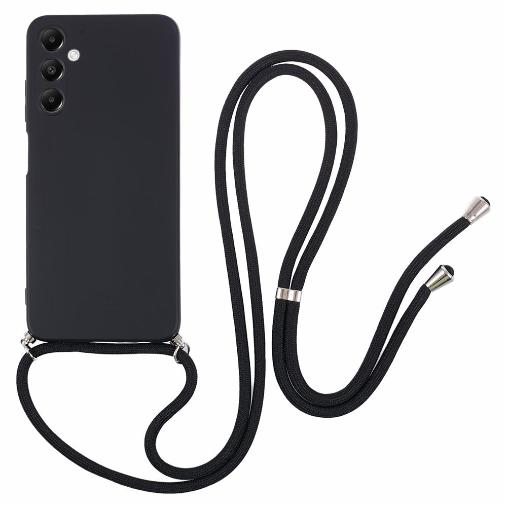Til Samsung Galaxy A05s 4G TPU Telefoncover Mikrofiberforing Gummibelagt Cover med Snor