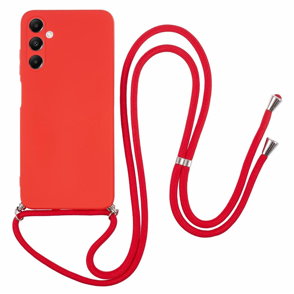Til Samsung Galaxy A05s 4G TPU Telefoncover Mikrofiberforing Gummibelagt Cover med Snor