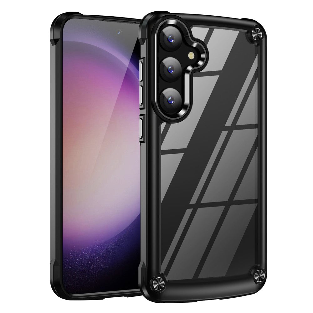 PC+TPU Phone Case for Samsung Galaxy S24+ Phone Cover with Anti-Drop Alloy Lens Frame