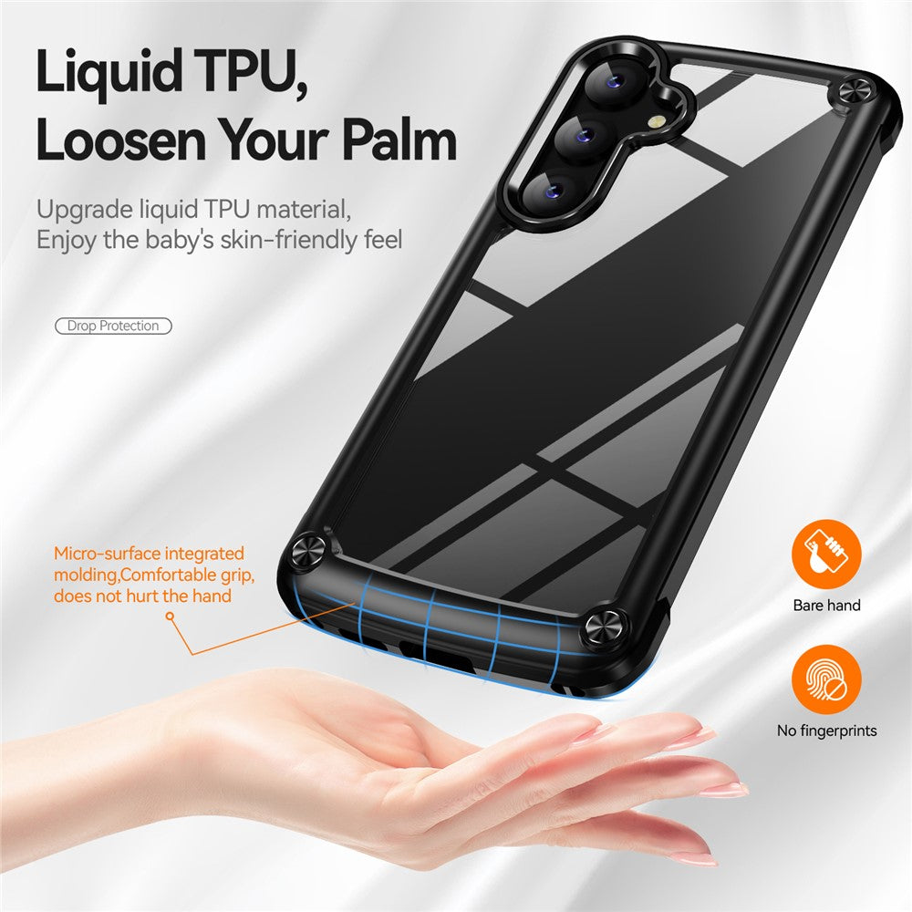 PC+TPU Phone Case for Samsung Galaxy S24+ Phone Cover with Anti-Drop Alloy Lens Frame