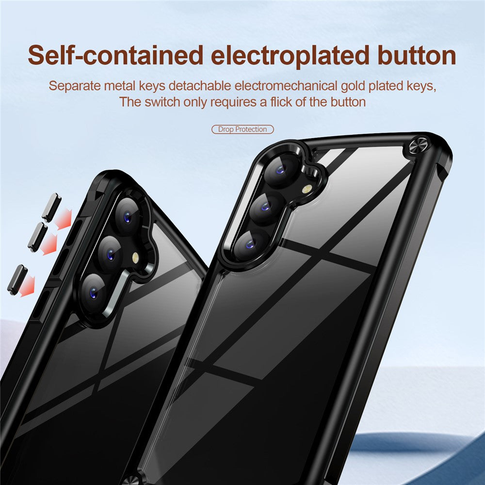PC+TPU Phone Case for Samsung Galaxy S24+ Phone Cover with Anti-Drop Alloy Lens Frame