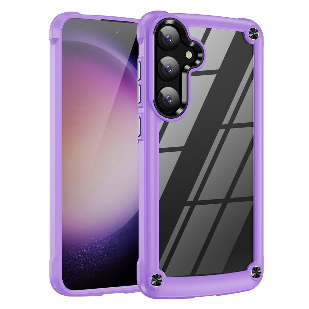 PC+TPU Phone Case for Samsung Galaxy S24+ Phone Cover with Anti-Drop Alloy Lens Frame