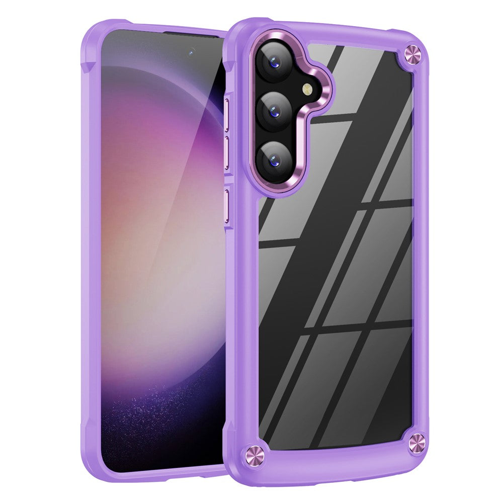 PC+TPU Phone Case for Samsung Galaxy S24+ Phone Cover with Anti-Drop Alloy Lens Frame