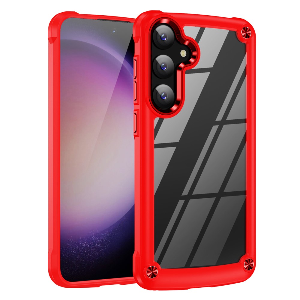 PC+TPU Phone Case for Samsung Galaxy S24+ Phone Cover with Anti-Drop Alloy Lens Frame
