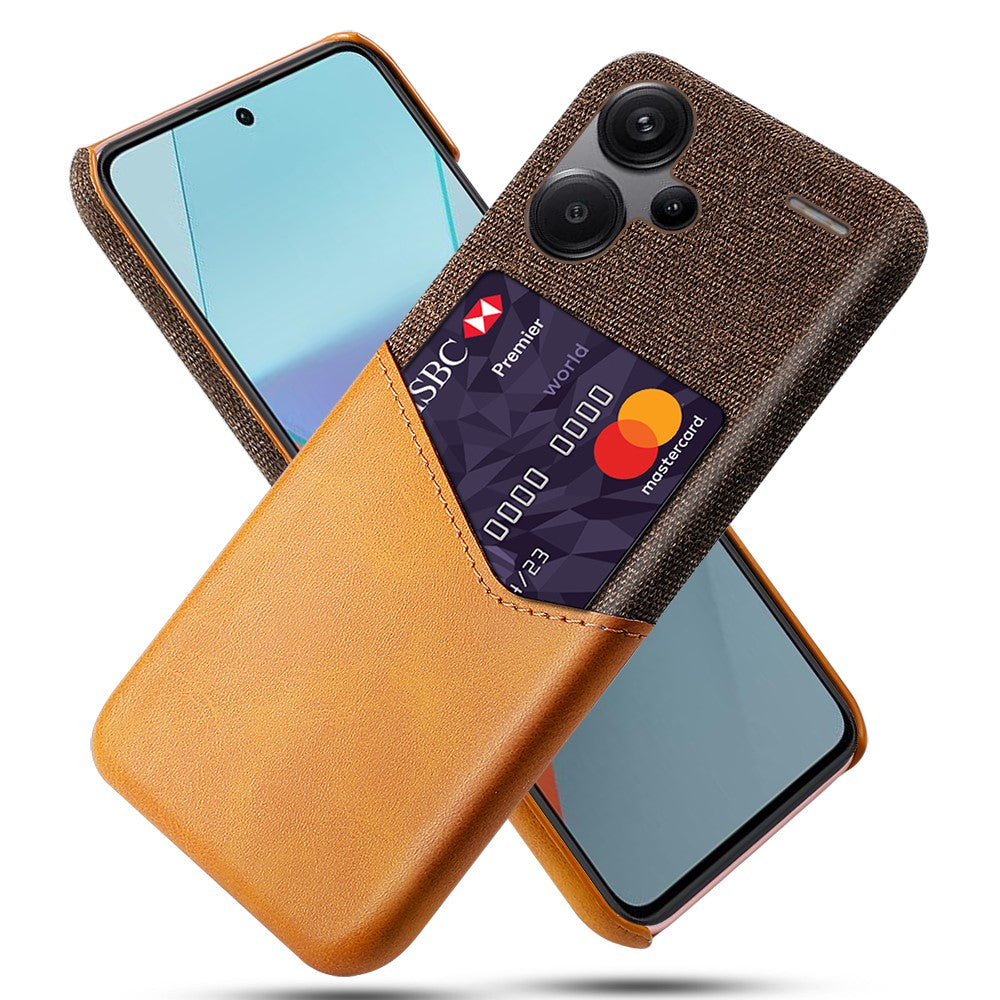 Xiaomi Redmi Note 13 Pro+ 5G-skal Tyg + PU-läder + PC-korthållare mobilskal