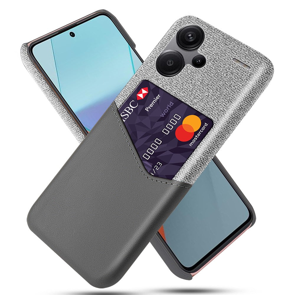 Xiaomi Redmi Note 13 Pro+ 5G-skal Tyg + PU-läder + PC-korthållare mobilskal