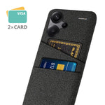 Protective Slim Cover for Xiaomi Redmi Note 13 Pro+ 5G Case Dual Card Holder Hard PC+Cloth Phone Case