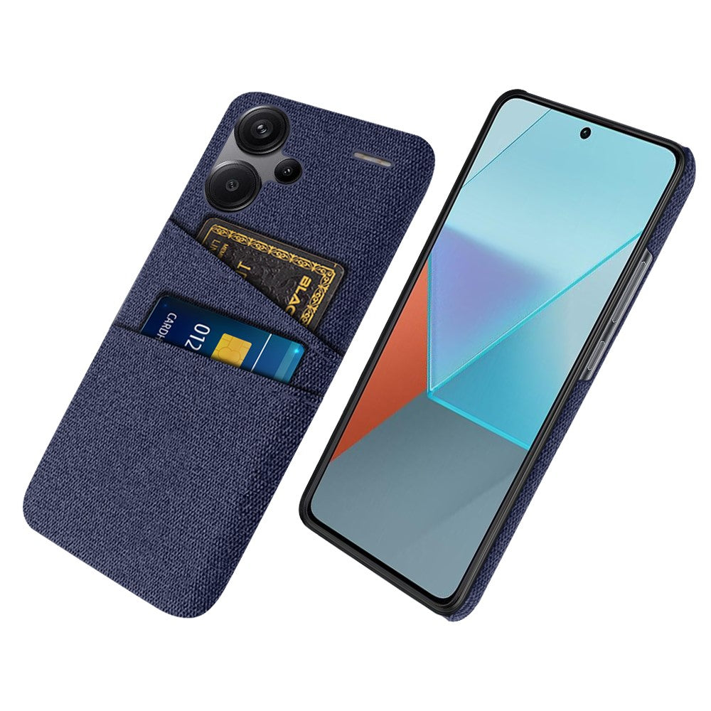 Protective Slim Cover for Xiaomi Redmi Note 13 Pro+ 5G Case Dual Card Holder Hard PC+Cloth Phone Case