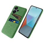 Skyddande tunt fodral för Xiaomi Redmi Note 13 Pro+ 5G-skal med dubbla korthållare, hårt PC+tygskal för mobil