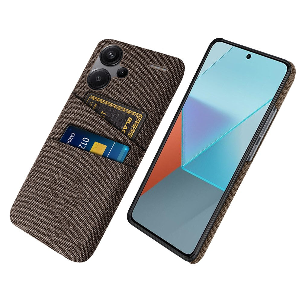 Protective Slim Cover for Xiaomi Redmi Note 13 Pro+ 5G Case Dual Card Holder Hard PC+Cloth Phone Case