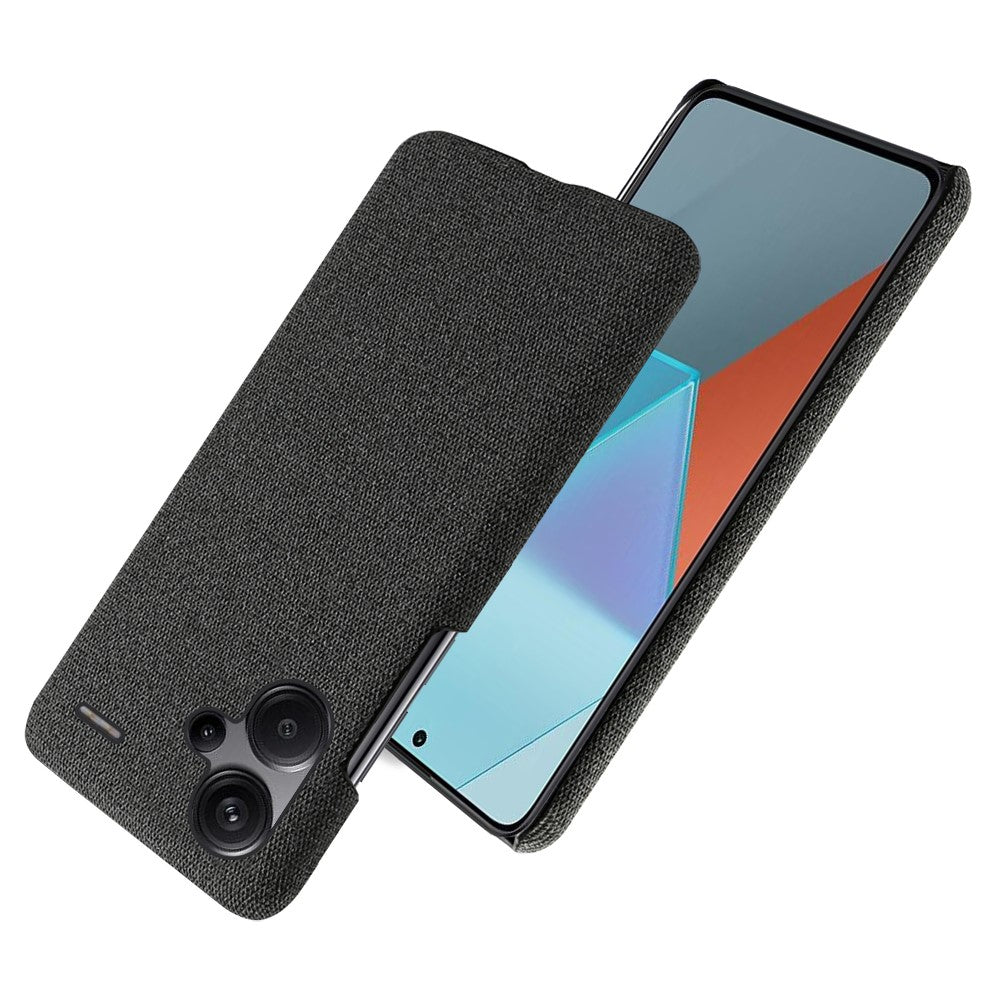 For Xiaomi Redmi Note 13 Pro+ 5G Slim-fit Case Smartphone Cover Shockproof Cloth+PC Phone Shell