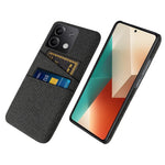 Hårt PC+tygmobilskal för Xiaomi Redmi Note 13 5G-skal med dubbla kortplatser, skyddande mobilskal