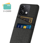 Hard PC+Cloth Phone Cover for Xiaomi Redmi Note 13 5G Case Dual Card Slot Protective Phone Case
