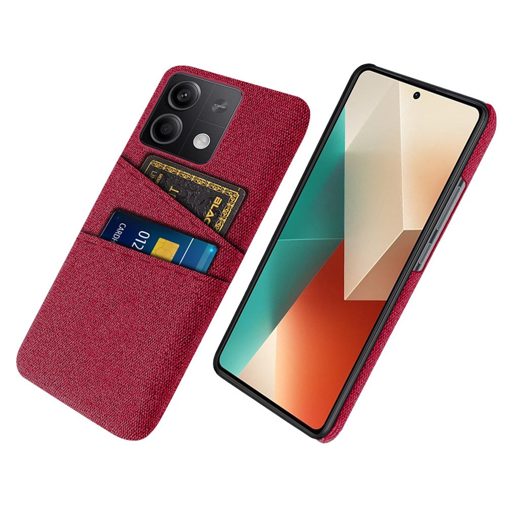 Hårt PC+tygmobilskal för Xiaomi Redmi Note 13 5G-skal med dubbla kortplatser, skyddande mobilskal