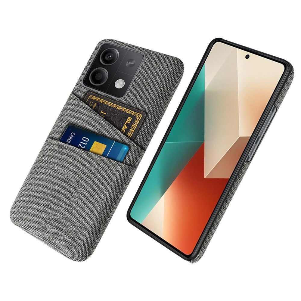Hårt PC+tygmobilskal för Xiaomi Redmi Note 13 5G-skal med dubbla kortplatser, skyddande mobilskal