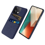 Hard PC+Cloth Phone Cover for Xiaomi Redmi Note 13 5G Case Dual Card Slot Protective Phone Case