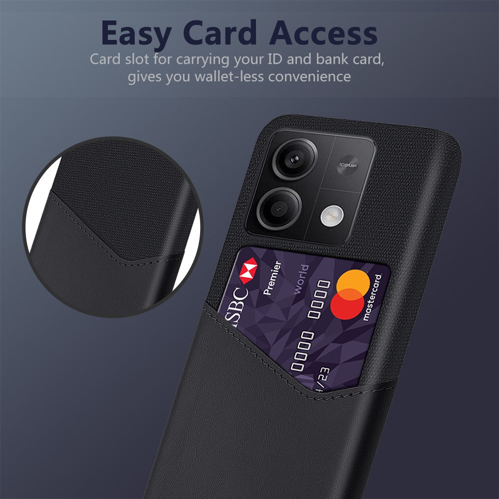 PU+PC Case for Xiaomi Redmi Note 13 5G Case Cloth Texture Phone Cover with Card Slot
