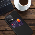 PU+PC Case for Xiaomi Redmi Note 13 5G Case Cloth Texture Phone Cover with Card Slot
