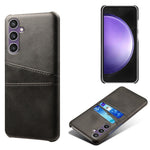 For Samsung Galaxy S23 FE Cover Dual Card Slots PU Leather + PC Phone Case