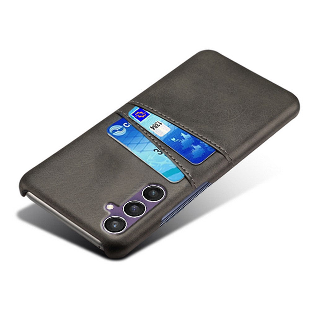 For Samsung Galaxy S23 FE Cover Dual Card Slots PU Leather + PC Phone Case