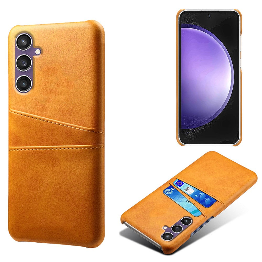 For Samsung Galaxy S23 FE Cover Dual Card Slots PU Leather + PC Phone Case