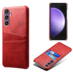 For Samsung Galaxy S23 FE Cover Dual Card Slots PU Leather + PC Phone Case