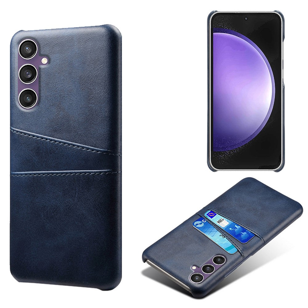 For Samsung Galaxy S23 FE Cover Dual Card Slots PU Leather + PC Phone Case