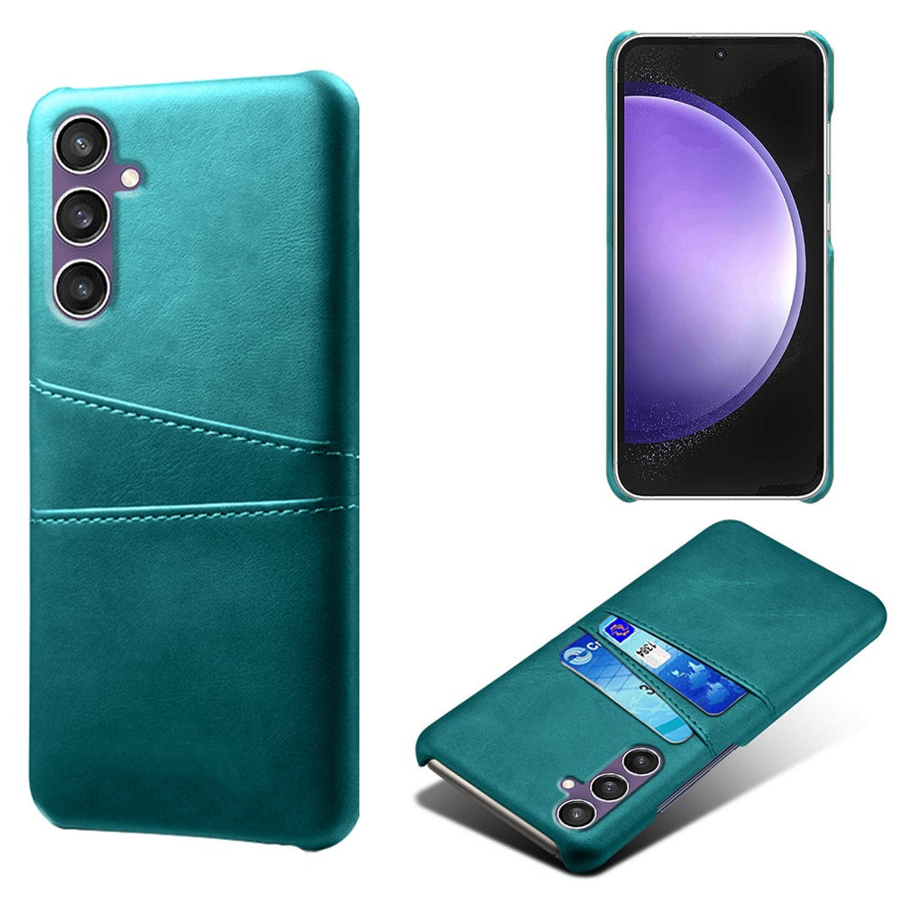 For Samsung Galaxy S23 FE Cover Dual Card Slots PU Leather + PC Phone Case