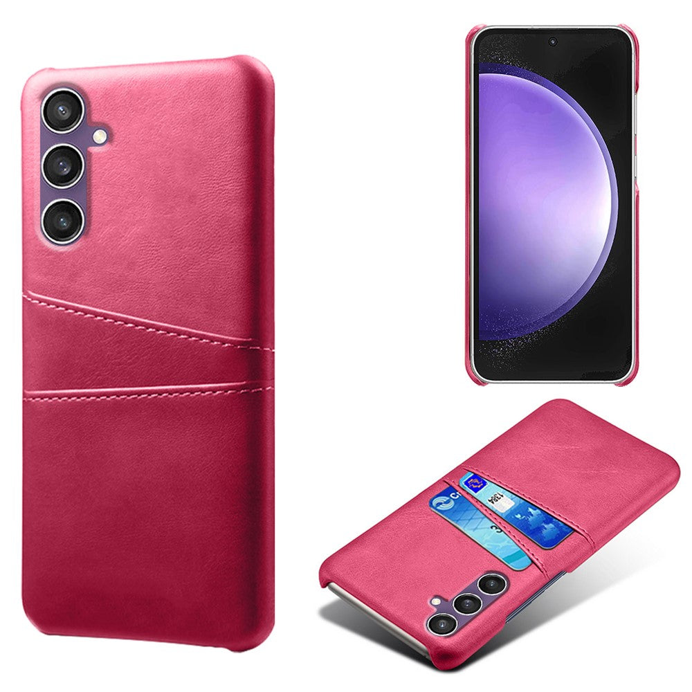 For Samsung Galaxy S23 FE Cover Dual Card Slots PU Leather + PC Phone Case